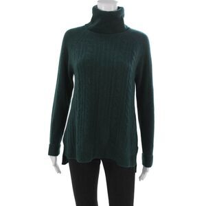 Cashmere Charter Club Women Green Turtleneck Sweater Long Sleeve Size S